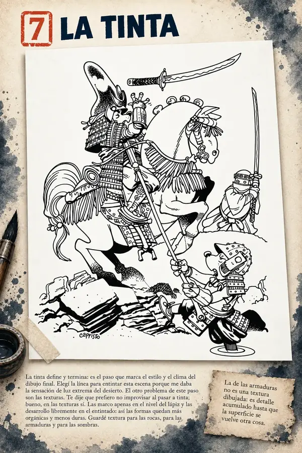 Las páginas del libro, paso 7: la tinta