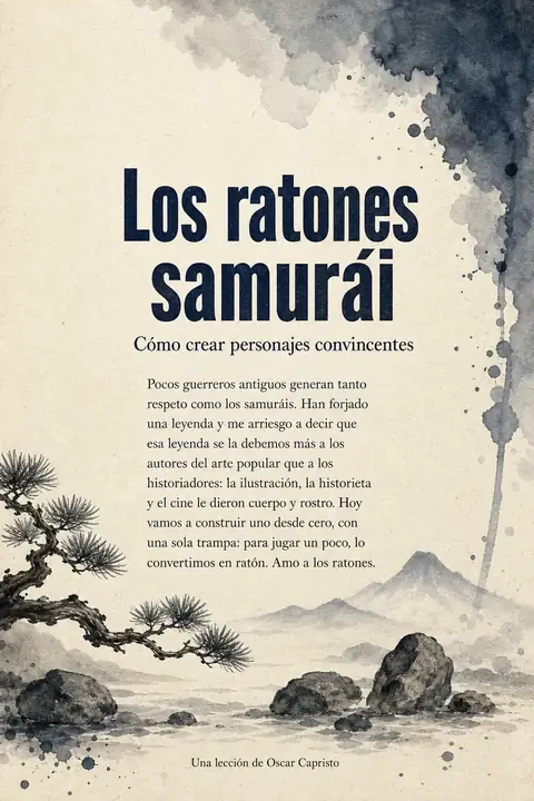 La portada de la lección: Los ratones samurái, cómo crear personajes convincentes